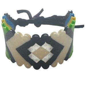 HANDMADE Tie-On Cuff Perler Bracelet -